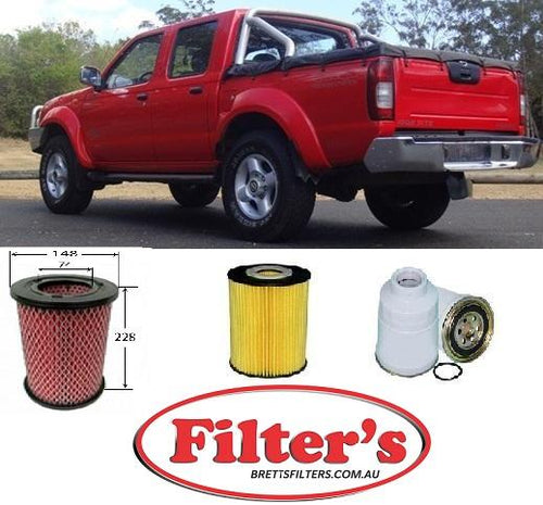KIT4021 FILTER KIT NISSAN NAVARA D22 SERIES III ZD30 ENG 4CYL 3.0L DIE ...