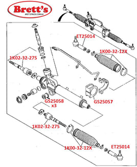 ET25014 Left/Right Left Right TIE ROD END JIKIU TIE ROD END STEERING JIKIU  MAZDA 1K00-32-276 MAZDA 1K0032276 TACTI DCT-018-TE DCT018TE TIE ROD END  MIYACO TBC-018-TE TBC018TE