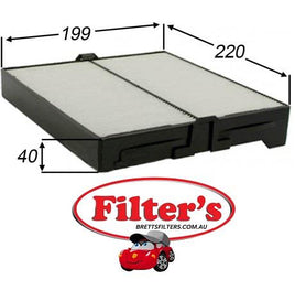 AC27322 CABIN AIR FILTER  SUBARU FORESTER  2.0L   EJ20 TURBO 1998-2002 2.5L   EJ25  2.5L  TURBO EJ25DET 2003-2008 2.5L SG9 4CYL PETROL EJ251 2002-2005  2.5L SG9 4Cyl PETROL EJ25DET  2003- EJ202 /EJ25D MPFI SOHC 16V 1999-