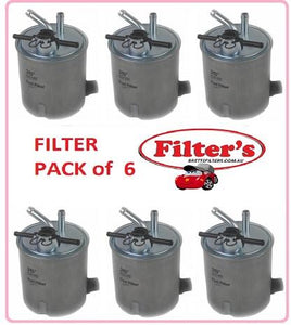 FS0073X6 FS0073 6 PACK PAK  FUEL FILTER  NISSAN ZD30 FS-0073 PATROL ZD30 9/2007- 3L WITH SENSOR HOLE WCF146 WESFIL RYCO Z712 16400-ES60C NISSAN 16400-ES60B 16400ES6OB FS18311 FS-18311