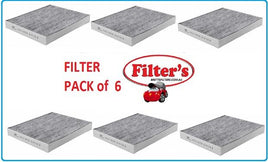 AC102JX6 AC102J 6 PACK PAK CABIN AIR FILTER FOR TOYOTA PRADO DIESEL 3.0L 1KDFTV - 2007- KZJ120 - 3.0L 3L KZTE - 2003-ON GRJ120R - 4.0L  1GR-FE - 2003-  PRIUS NHW11R - 1.5L HYBRID 4CYL 1NZ-FXE PRIUS NHW20R - 1.5L  1NZ-FXE   TARAGO   ACR50R - 2.4L   2AZ-FE