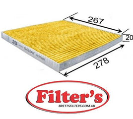 BIO AC2510B Cabin Air Filter Biofunctional AC  ACC O2CLEAN  CABIN AIR FILTER  SAKURA CAC-18340 CAV18340 CAC18340 CAV-18340 CA-18340  MANN CU29001 CUK29001 FP29001 WESFIL WACF0136 RYCO RCA228MS RCA228C JS AC2510C AC2510 AC22510B AC22510C VIC AC209E