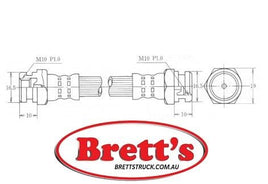 11512.015  BRAKE HYD HOSE HYDRAULIC LINE BH24026  FRONT ISUZU Front Brake Hose Oct 94~Oct 95 2.8 L NKR55 Pos:Left/Right|Steer:RHD Front Brake Hose Oct 94~Oct 95 3.1 L NKR69  3.6 L NKR58 4BE1  NKR66