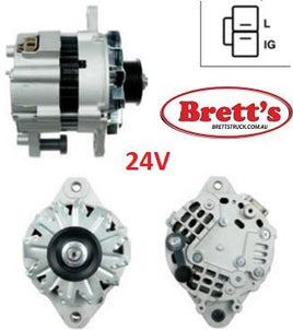 15220.073 ALTERNATOR 24V 80A 80AMP ALTERNATOR 24V 80A 80AMP MITSUBISHI A4TU6981 FUSO ROSA BUS ME226263 BE64D ROSA 4M50-3A7T 2008-   ME221168 ME225012 A004TU6981C  A004TU6981D  A4TU6981AMA   A4TU6981 ANJ564