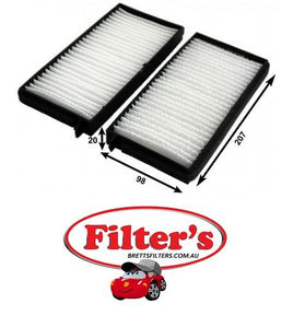 WACF0027 CABIN AIR FILTER  CABIN FILTER SSANGYONG STAVIC ATM WITH AUTO AUTOMATIC TRANSMISSION A100. DT5Cyl. Turbo Diesel. AWD.DTFI. RCA304 RCA304P