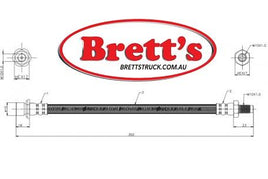 BH21209R REAR BRAKE HYD HOSE HYDRAULIC LINE  HINO DUTRO Miyaco BH-T816 SEIKEN SH45457 TOYOTA 90947-02B78 Miyaco BHT816 SEIKEN SH4-5457 TOYOTA 9094702B78