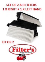 A0645SET AIR FILTER SET Mercedes Benz  ML350 3.0L V6 CDi 4/12-on W166  Turbo Diesel  OM642-826  CRD  DOHC   S350 3.0L V6 CDi 11/13-on W222 Turbo Diesel. OM642-861  CRD. DOHC 24V  WESFIL WA5382 RH WA5383 LH WA5382SET RYCO A1940