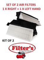 A31016SET AIR FILTER KIT OF 2 MERCEDES S-Class : S350 5/2013- 2014- 3.0 L 3L W222 M 642.861   AZUMI A6420942304 6420942304 ADU172209 BENZ A 642 094 23 04 Blue Print ADU172211 A 642 094 24 04  A6420942404 6420942404 WESFIL WA5382 RH WA5383 LH