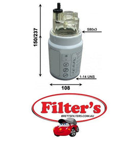 FC40031S FUEL FILTER   DIESEL WATER TRAP CLARCOR Filtration (China) WBF219B1; Sinotruk 13050733 AZUMI    FC40031S BALDWIN BF1296 BF1296-O BF12960 BF1296O DOOSAN    K1006530 DONALDSON P551034 FLEETGUARD    FS19907 HENGST FILTER    H304WK FC40031