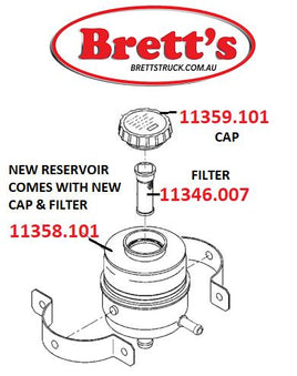 11358.101 P/S POWER STEER PUMP RESERVOIR ASSY PS P/S ASSEMBLY HINO FC7J     FC1022  J07E-TR 6.4L 2011-  FD7J  1024  J07E-TP 6.4L 2011-  FE7J    1426 J07E-TN 6.4L 2011-  P/STEER RESERVOIR FD2J FC3J FC7J FD7J FE7J 2011-