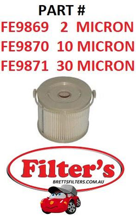 FE9870 FUEL WATER FILTER 10 MICRON 2040 2040TM 3A1908 MITSUBISHI/FUSOFV315 1982-1984 MITSUBISHI/FUSOFV358 1982-1984 6D22 8DC R2795P P552040 R2795