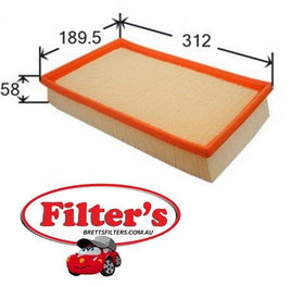 A0327 AIR FILTER  VW Volkswagen Multivan 2.0L 2l TSi 9/11-8/14 Air Filter WA1198 T5 350TSi Petrol Volkswagen Multivan 2.5L TDi 6/05-2/10 Air Filter WA1198 T5  Turbo Diesel  Volkswagen Caravelle 2.0L 2l TDi 3/10-on Air Filter WA1198 T5 TDi340
