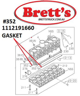 ZZZ 1112191660 GASKET CYLINDER BLOCK TO CRANK CASE 6SD1 6SD1T ISUZU 20AFA1570 Product Code:20AFH1570  GENUINE ISUZU  x 2 reqd per engine  not included in gasket set  Goes between block + crankshaft main cradle