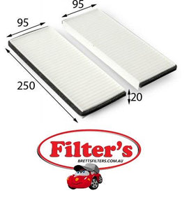 AC22005SET CABIN AIR FILTER SET KIT NISSAN LIGHT VEHICLE NAVARA D40 SERIES YD25 ENG 4CYL 2.5L DIESEL TURBO (THAILAND MANUFACTURED) 2006-2012   NISSAN Navara  Cabin May 05~Jan 13 2.5 L D40T YD25DDTI