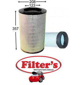 A0393SET AIR FILTER SET KIT OF 2 OUTER + INNER  KOBLECO SUMITOMO   AF25384  4283861 RS3540  P821883 0-3 ACERA - MITSUBIS 6D34T YN23301 KOBELCO   SK200-3 ACERA    SK250LC 6D34   SK250NLC   KOBELCO   SK2002   6D31T -  SK2003 - 6D34T SK2003