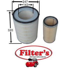 A0429SET AIR FILTER KOMATSU 600-181-855-0 KOMATSU 611-480-701-0 KOMATSU 611-480-710-1 KOMATSU 6001818550 KOMATSU 6114807010 KOMATSU 6114807101 JS A0429SET