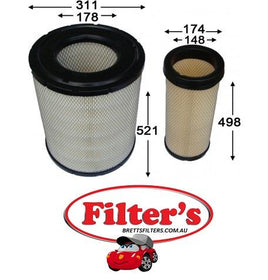 A0432SET AIR FILTER HITACHI LOADERS LX290E-2 ISUZU 6SD1 HITACHI LOADERS LX290E ISUZU 6SD1 HITACHI LOADERS LX290 ISUZU HITACHI EXCAVATORS ZX650LCH ISUZU BB6WG HITACHI EXCAVATORS ZX650LCH ISUZU 6WG1