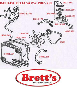 SPEC 14002.501 RADIATOR  RAD SHROUND  DAIHATSU V7#  V76 V78 V79 DELTA 13B 3.4L 1984-1995 DAIHATSU V9#  V98 V99 DELTA B 3.0L 1984-1995 RADIATOR SHROUD  DAIHATSU DELTA V11#  V116 V118 V119 DELTA 14B 3.7L 1984-1995