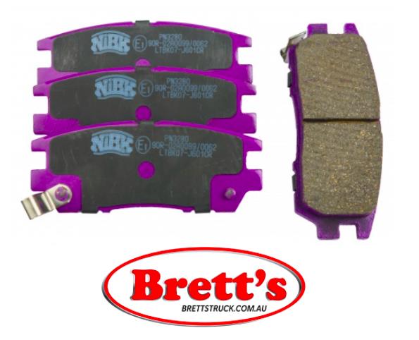 PN3280 DISC PAD SET NiBK JNBK REAR KIT FOR NiBK PN3280 SB BP23280 HITACHI NDP200C MAZDA 1Y0E-26-48Z MITSUBISHI MB858380 MITSUBISHI MB858463 MITSUBISHI MN102623 MITSUBISHI MR205269 MITSUBISHI MR389571