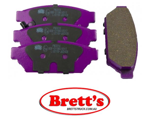PN3314 DISC PAD SET NiBK JNBK REAR KIT FOR PROTON Wira Rear Axle Brake Oct 91~Jan 97 1.3 L BrkSys:A.B.S. Rear Axle Brake Aug 00~Sep 07 1.3 L C96C 4G13M