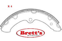FN2297 REAR BRAKE SHOE  SET OF 4 SHOES NiBK JNBK FOR TOYOTA DYNA Rear Axle Brake May 95~May 99 4.1 L BU102D  Front Axle Brake May 95~May 99 4.1 L BU102D  Front Axle Brake May 95~May 99 4.1 L BU132