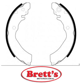 FN2367 BRAKE SHOE SET OF 4 SHOES NiBK JNBK REAR HANDBRAKE FOR DAIHATSU Xenia Rear Axle Brake    Jun 07~    1.3 L    M80    K3-VE3     Rear Axle Brake    Jun 07~    1.5 L    M80    3SZ-VE