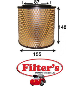 A143J AIR FILTER  FOR LY60 / LY61 / LY150 - 2.4L - 1985-1991 FOR TOYOTA DYNA DIESEL 4CYL LY61R / LY150R - 2.8L - 1988-1992   YH81 / YH100 - 1.8L - 1985-2001  YU62R - 2.2L - 1986-1991   FA3130 FA-1127 A-1127   A451