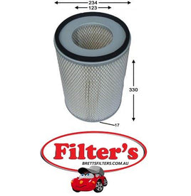 A23558 AIR FILTER HITACHI EXCAVATORS EX SERIES UH20  UH30  LX210  LX210E  LX210E-2  NISSAN UD  CK30 - PE6 - 1972-1980  CPB12 NON TURBO - NE6  CW50 CW51 - RD8   TFA21 - PD6T - 1983-ON   TW50 - RD8 - 1974-1980