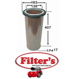 A366IN AIR FILTER INNER MITSUBISHI Fuso Crane Air Supply Sys Feb 91~Jun 95 22.0 L KA904V 10DC11  NISSAN DIESEL UD Crane Air Supply Sys Jan 84~Jun 87 14300 CC KG52 RD8  Air Supply Sys Jan 84~Jun 87 14300 CC KG53 RD8