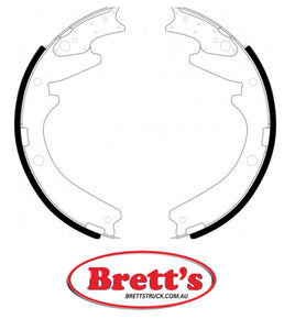 FN6656 BRAKE SHOE SET OF 2 OR 4 SHOES NiBK JNBK REAR FOR MITSUBISHI Canter Rear Axle Brake    Sep 85~Sep 89    2.7 L    FB300    4DR5     Rear Axle Brake    Nov 89~Oct 93    2.8 L    FB308    4M40