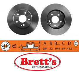 RN1051V DISC ROTOR FRONT NiBK JNBK AC Delco AC2143D AP 24480E ATE 24.0122-0132.1 ATE 24.0322-0132.1 BENDIX 561697B BENDIX EUR 561697B BOSCH 0 986 478 301 BRADI 1.2809.2.5