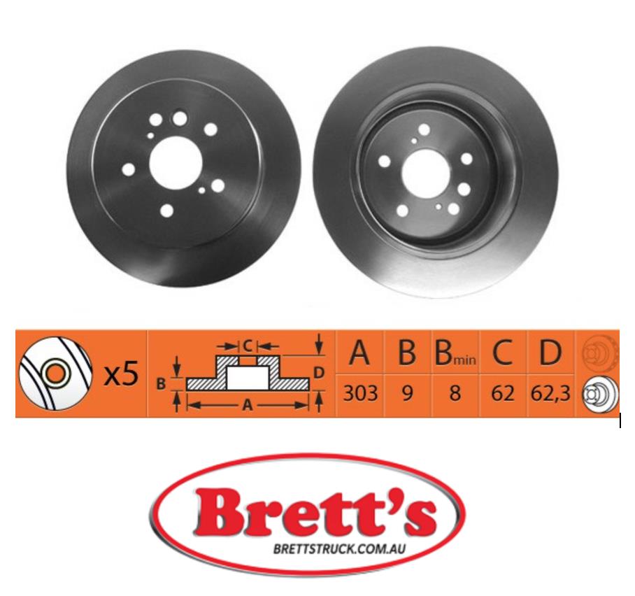 RN1207 DISC ROTOR NiBK JNBK NIBK REAR FOR TOYOTA RAV 4 Rear Axle Rotor ...
