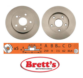 RN1239 DISC ROTOR NiBK JNBK NIBK REAR FOR TOYOTA Auris Rear Axle Rotor    Oct 06~Dec 08    1.4 L    ZZE150    4ZZ-FE     Rear Axle Rotor    Oct 06~Aug 12    1.5 L    NZE151H    1NZ-FE Oct 06~Aug 12    1.5 L    NZE154H    1NZ-FE