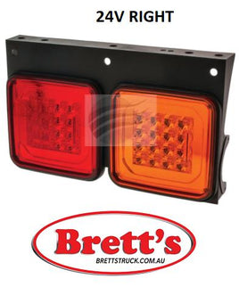 LED125BARMR RIGHT RH LED REAR STOP/TAIL FLASHER  ISUZU HINO NISSAN FUSO 2 IN 1 NOT NARVA HELLA L.E.D LED   24V  LUCIDITY   125BARMR R.H.S.   STOP/TAIL/INDICATOR LAMP 340MM X 200MM X 60MM  LED125 125 SERIES