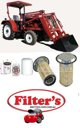 KITF003 FILTER KIT FOTON TRACTOR FT254 WITH 3 CYLINDER Y380 Tractor - WCM Foton FT254 OIL FUEL FILTERS AIR FILTER SERVICE KIT FOTON / EUROLEOPARD  FT254 4X4 25HP Y385T 3 cylinder engine