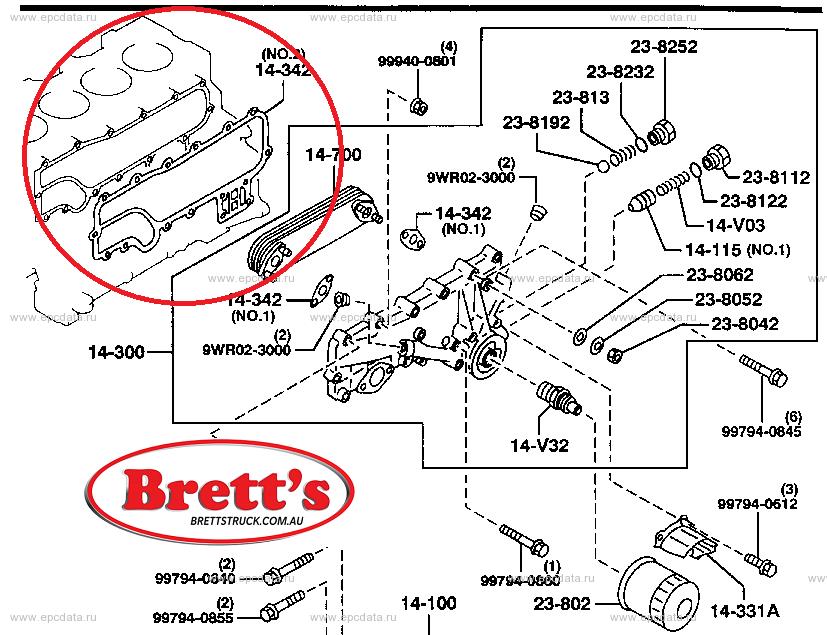 ZZZ 13112.011 OIL COOLER GASKET MAZDA B2500 2.5L Mazda Bongo Brawny SD|  Brett's Truck Parts  All Filters