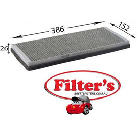 AC33027C CABIN AIR FILTER AUDI A4 B5 APS/AGA ENG 6CYL 2.4L  MPFI 1997-2001 AUDI A4 B5 APU ENG 4CYL 1.8L PETROL TURBO MPFI 1999-2001 AUDI CABRIOLET SE ABC ENG 6CYL 2.6L PETROL MPFI 1998-1999 AUDI S4 B5 APB/AGB ENG 6CYL 2.7L
