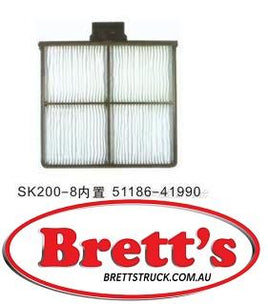 AC9949  CABIN AIR FILTER KOBELCO EXCAVATORS SK200 SK200-8 51186-41990 CA-41010 YN50V01015P3  FILTERS BUY ON-LINE CA41010