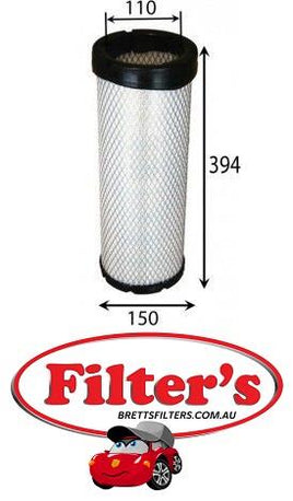 A20395IN AIR FILTER INNER CAT FLEETGUARDAF25130M HENGST FILTERE808LS JSA0395IN KOMATSU424-01H0P02 KOMATSU600-185-512-0 KOMATSU6001855100S MANNCF 15 136