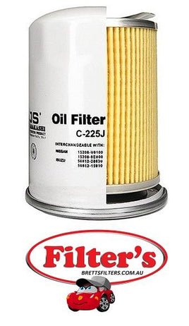 C22225 OIL FILTER  C-1823 NISSAN NAVARA D22 SERIES II-IV D22 SERIES II-IV KA24E ENG 4CYL 2.4L   PATHFINDER R50 SERIES VG33E PATHFINDER R51 SERIES VQ40 ENG 6CYL 4.0L    VG33E ENG 6CYL 3.3L