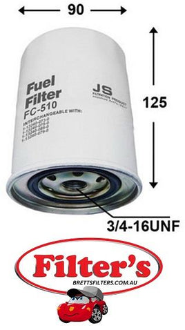 FC24510 FUEL FILTER ISUZU NPR70 2003- 4HE1T 4.8L 2003-2008 ISUZU NPS70 2003- 4HE1T 4.8L 2003-2005 ISUZU NQR70 2003- 4HE1T 4.8L 2003-2005