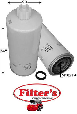 SN 40528 SN40528 FUEL FILTER HIFI SAKURA SFC5701 SFC5701-10 SFC-5701-10 DONALDSON P551001 P55-1001 FLEETGUARD FS1001 DAWEOO 6512535016 65-12503-5016 65.12503-5016  SURE SFR1010FW CUMMINS 3413084