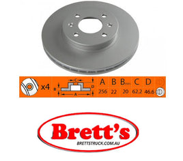 RN1366V DISC ROTOR NiBK JNBK NIBK  FRONT FOR  MITSUBISHI Lancer (USA)  Front Axle Rotor/Drum Dec 06~Nov 17 2.00 L  CY4A 4B11 ES,DE