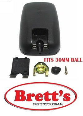 SPEC RH4034 RH LH MIRROR HEAD  13" X 8" MOUNTS ON BALL AT BOTTOM OF MIRROR SUITS 30MM DIAMETER BALL SOME MAZDA TITAN  WH65T 06.00~ WH68G 06.00~ WH68H 06.00 4HG1 WH68K 06.00~ 4600 4HG1 WH69H WH6HD WH6HH