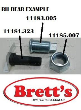 11181.323 RIGHT HAND RH WHEEL BOLT FRONT OR REAR MITSUBISHI FUSO CANTER ML326271 CE4034 90040.005 3W0540