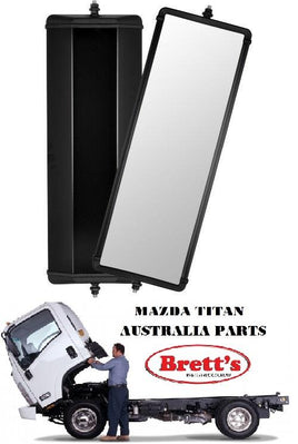 RH2000B MIRROR HEAD BLACK 18" X 6"1/2 450MM X 164MM BRITEX AUSSIE TRUCK MIRROR BRITAX 1421100 1421100BR TRUCK MIRRORS OLD STYLE NEW STLY JAP JAPAN EURO STYLE 2P5003
