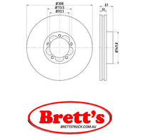 RN1769V DISC ROTOR NiBK JNBK NIBK  FRONT FOR FORD 1812200 FORD 1822205 FORD 5525260 FORD BK311125AB