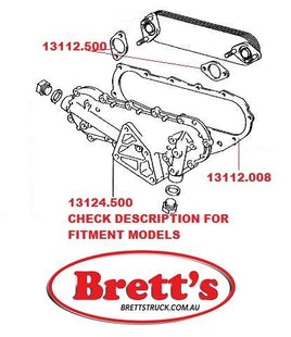 13112.500 OIL COOLER GASKET FOR DAIHATSU DELTA V11# 1984- V116 V118 V119 DELTA 14B 3.7L 8/1988-  TOYOTA DYNA BU100 1995- DYNA 3B 3.4L 1995- BU101 1995- DYNA 14B 3.7L 1995- BU110 1995- DYNA 3B 3.4L 1995- BU142 1995- DYNA 15B-F 4.1L 1995-