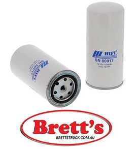 SN 80017 SN80017 FUEL FILTER BTP  SN80017 HIFI  SN 80017 BF 7696 , P 55-0472 , FF 5457 , H 18 WDK 01 , H 18 WDK 04 , 131100 , 500054588 , 504199551 , 5801364481 , ELG 5531 , KC 187 , WDK 962/10 , WDK 962/16 , WK 962/10 , 84597064 , SK 3048 , SK 3230