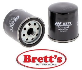 SO 10092 SO10092 OIL FILTER BTP  SO10092 HIFI SO 10092 GM 89017524 Hifi-filter SO 10092 MAHLE/KNECHT OC 1421 MAHLE/KNECHT OC614 MANN ML1049 MANN W7030 MAZDA ZZC4-23-802 MOTORCRAFT FL500S Muller filter FO638 OPEL 12667194